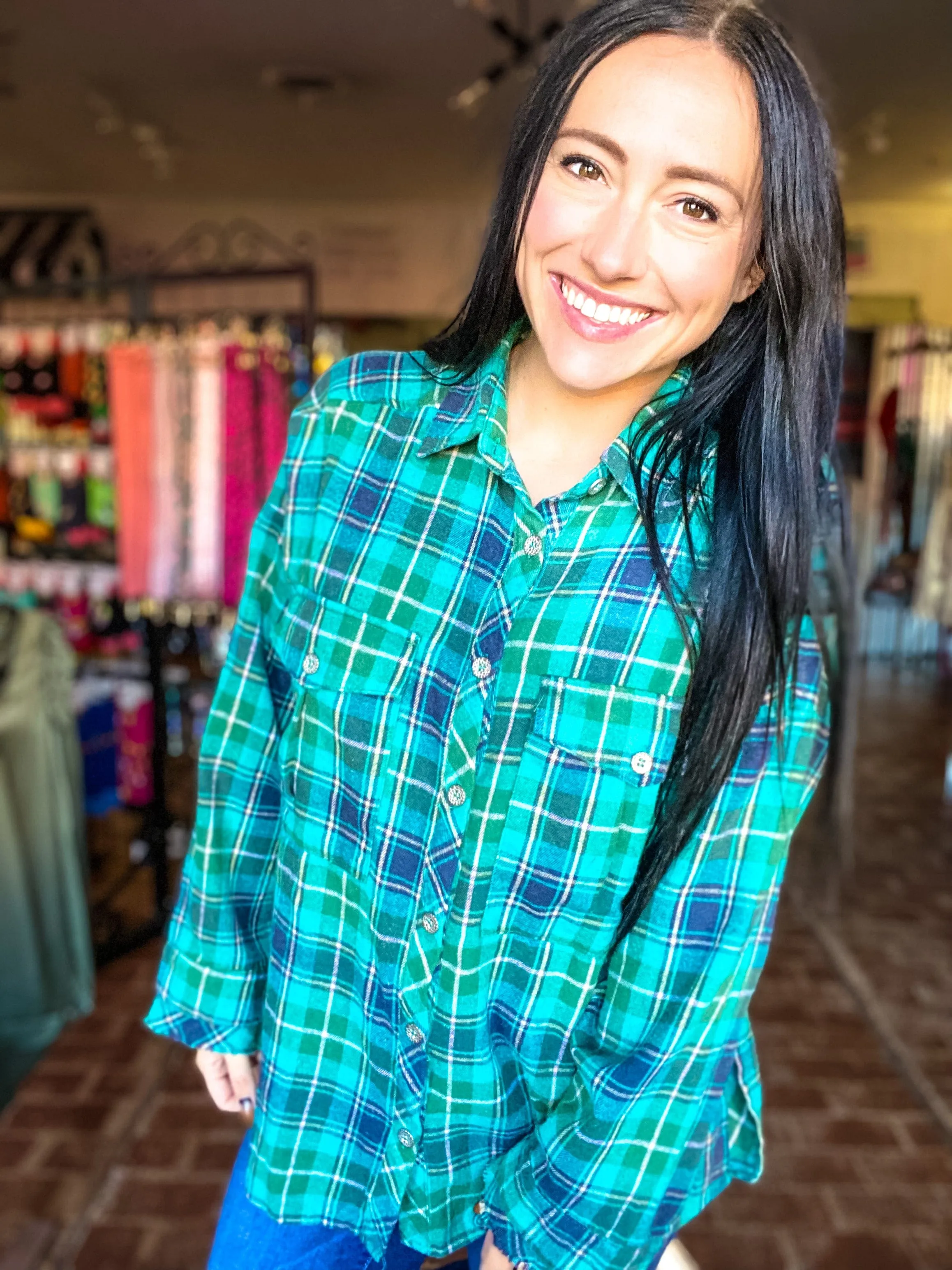 Frannie Flannel Teal