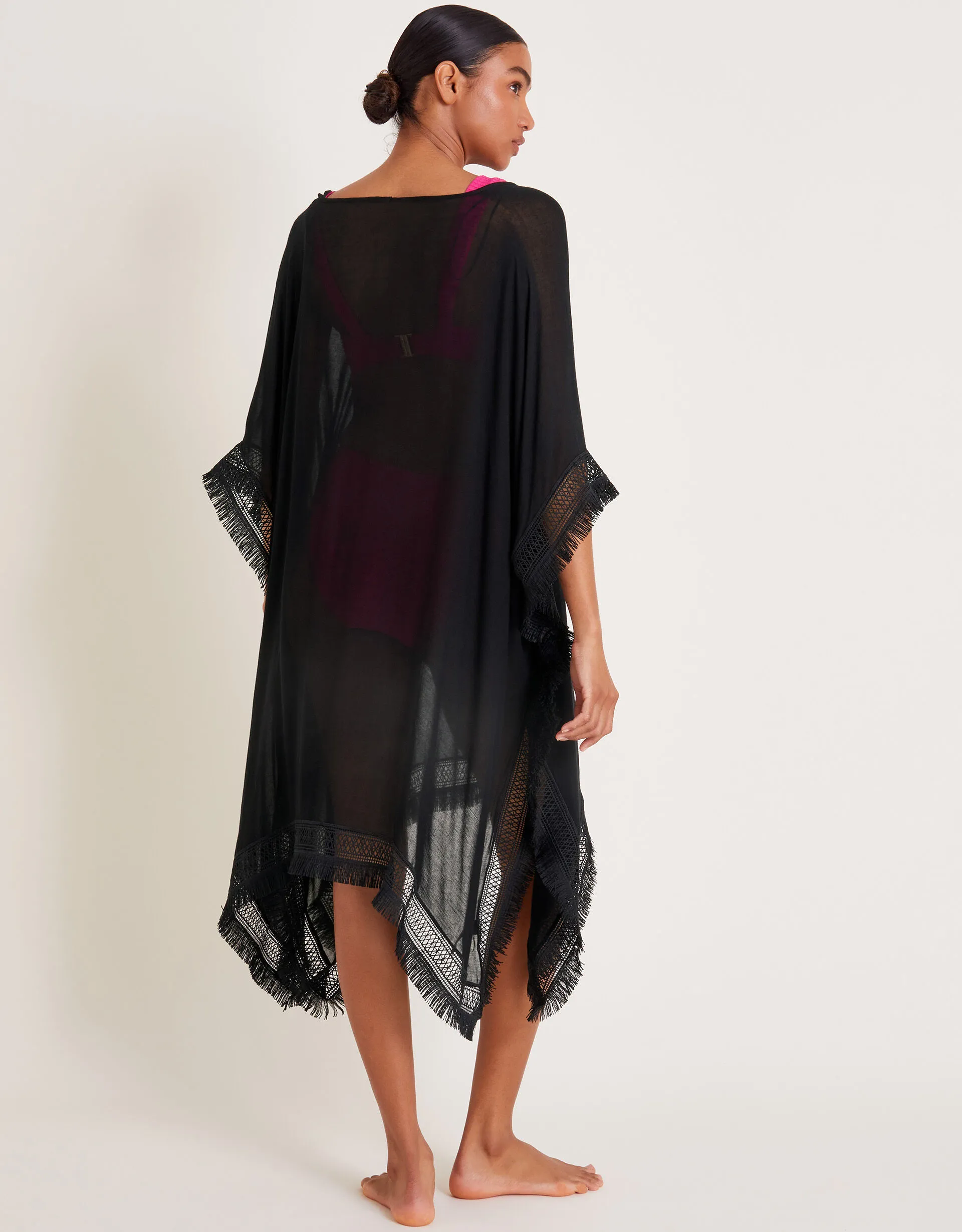 Fringe Trim Poncho