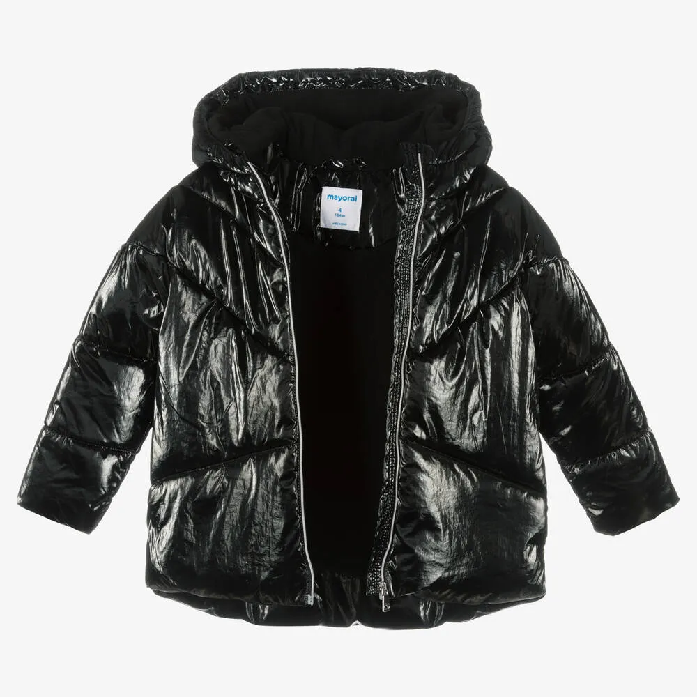 Girls Black Puffer Jacket