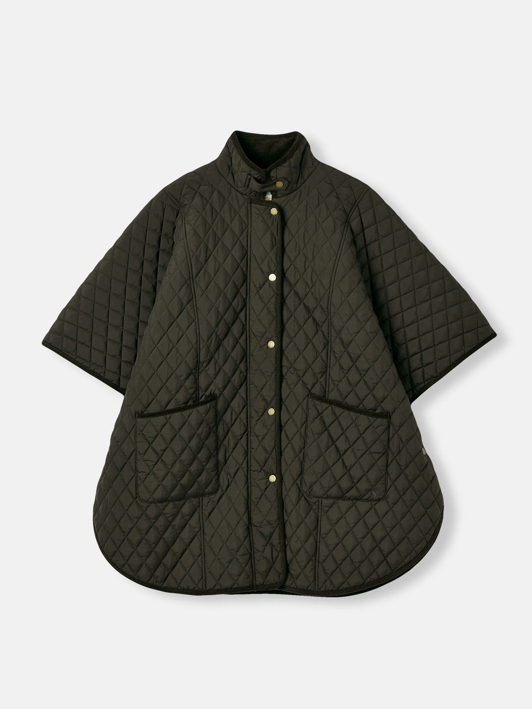 Green Showerproof Quilted Poncho