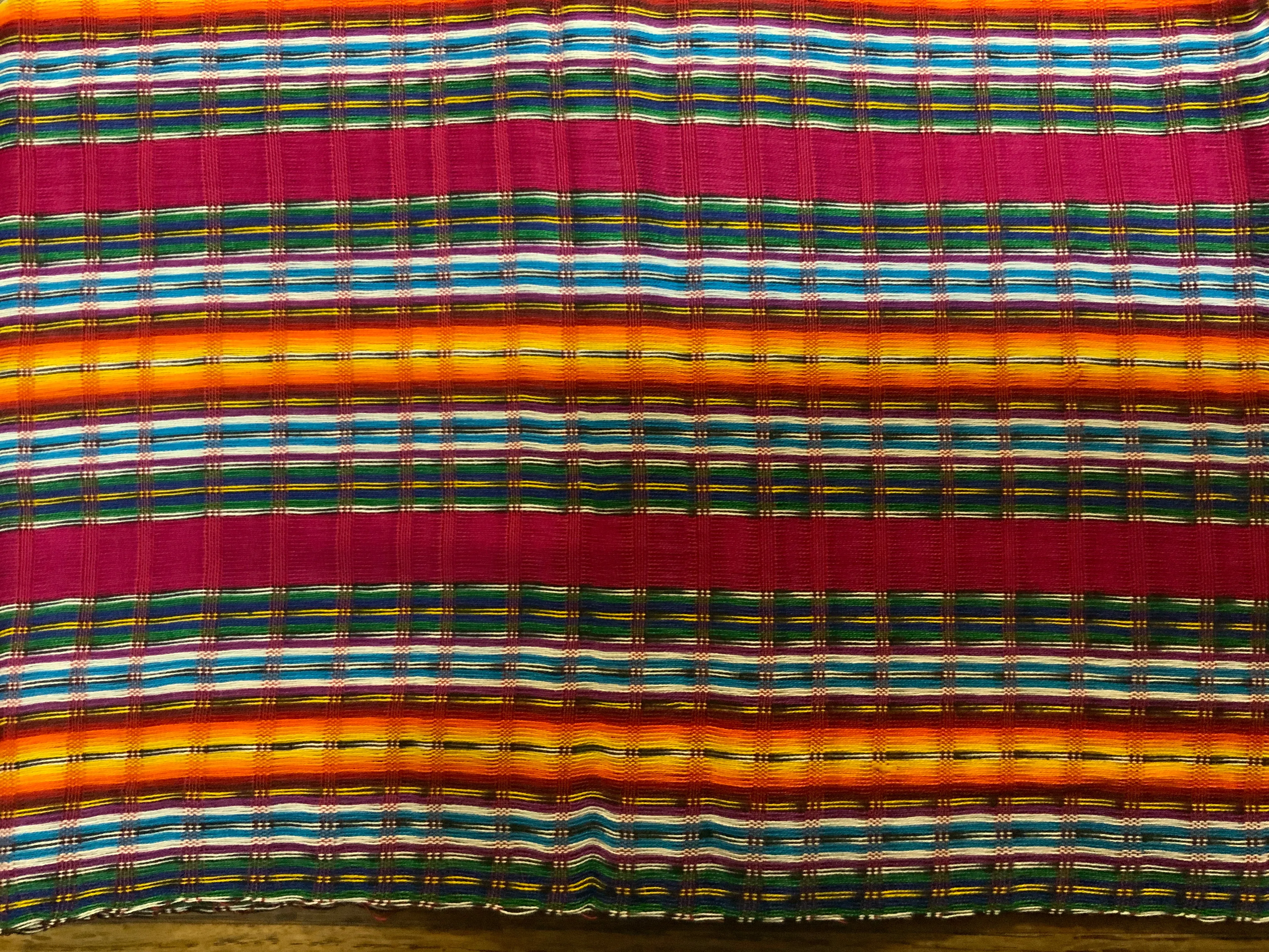 Guatemalan hand woven soft cotton scarf.  Approximately 12” x 53”