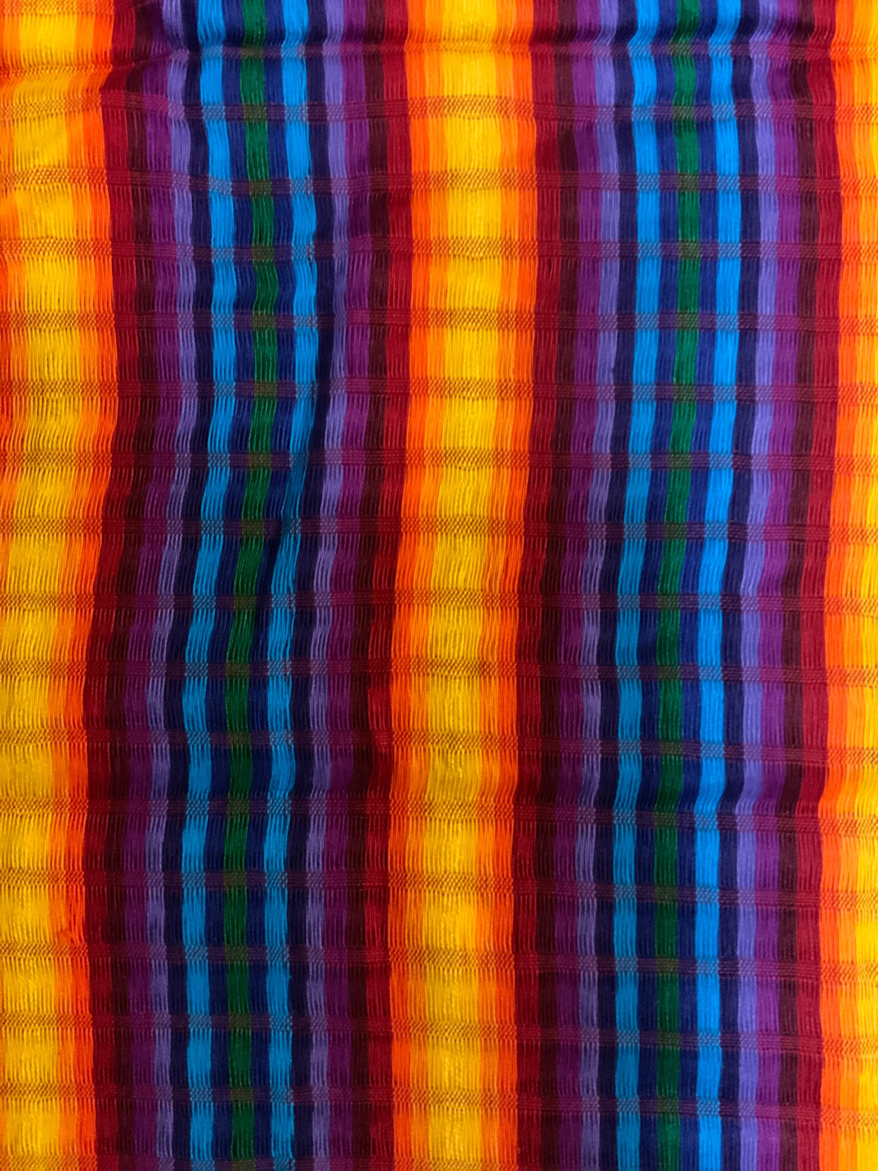 Guatemalan hand woven soft cotton scarf.  Approximately 12” x 53”