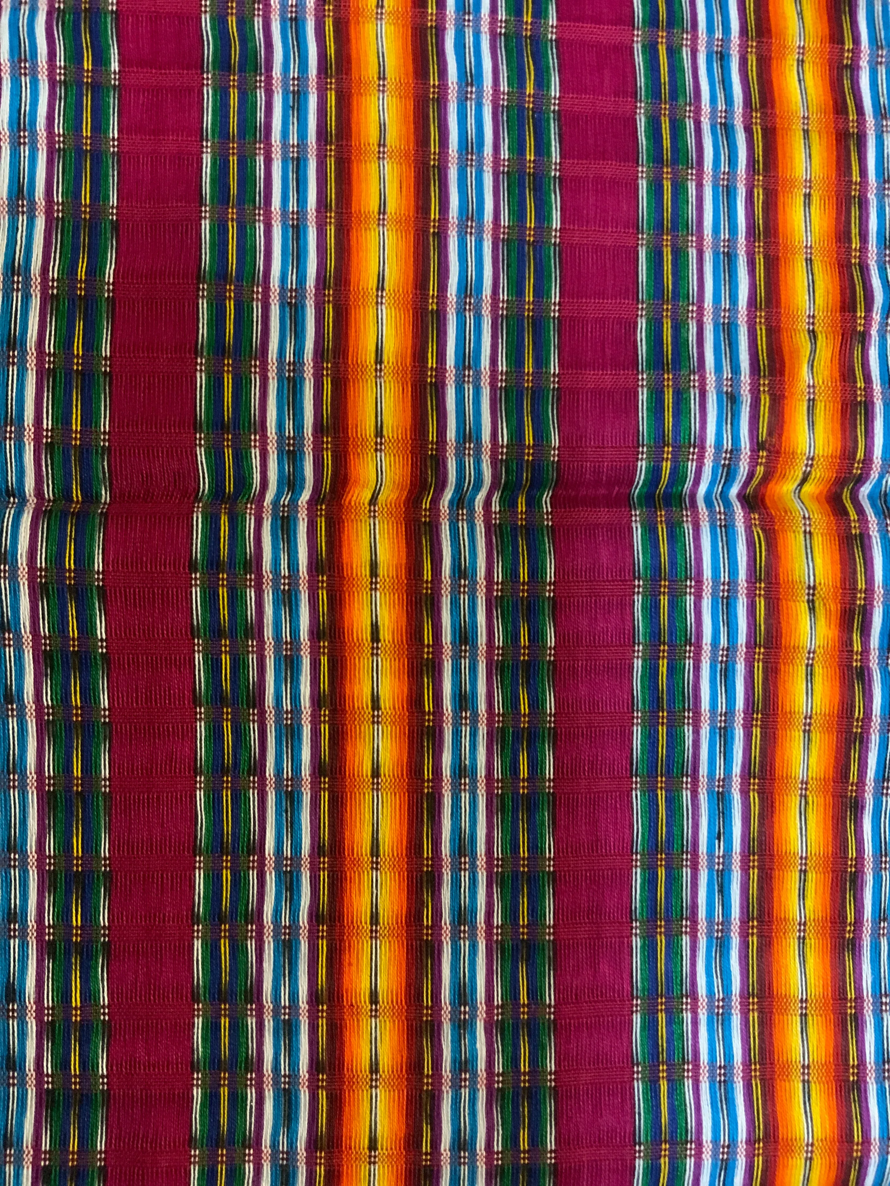 Guatemalan hand woven soft cotton scarf.  Approximately 12” x 53”