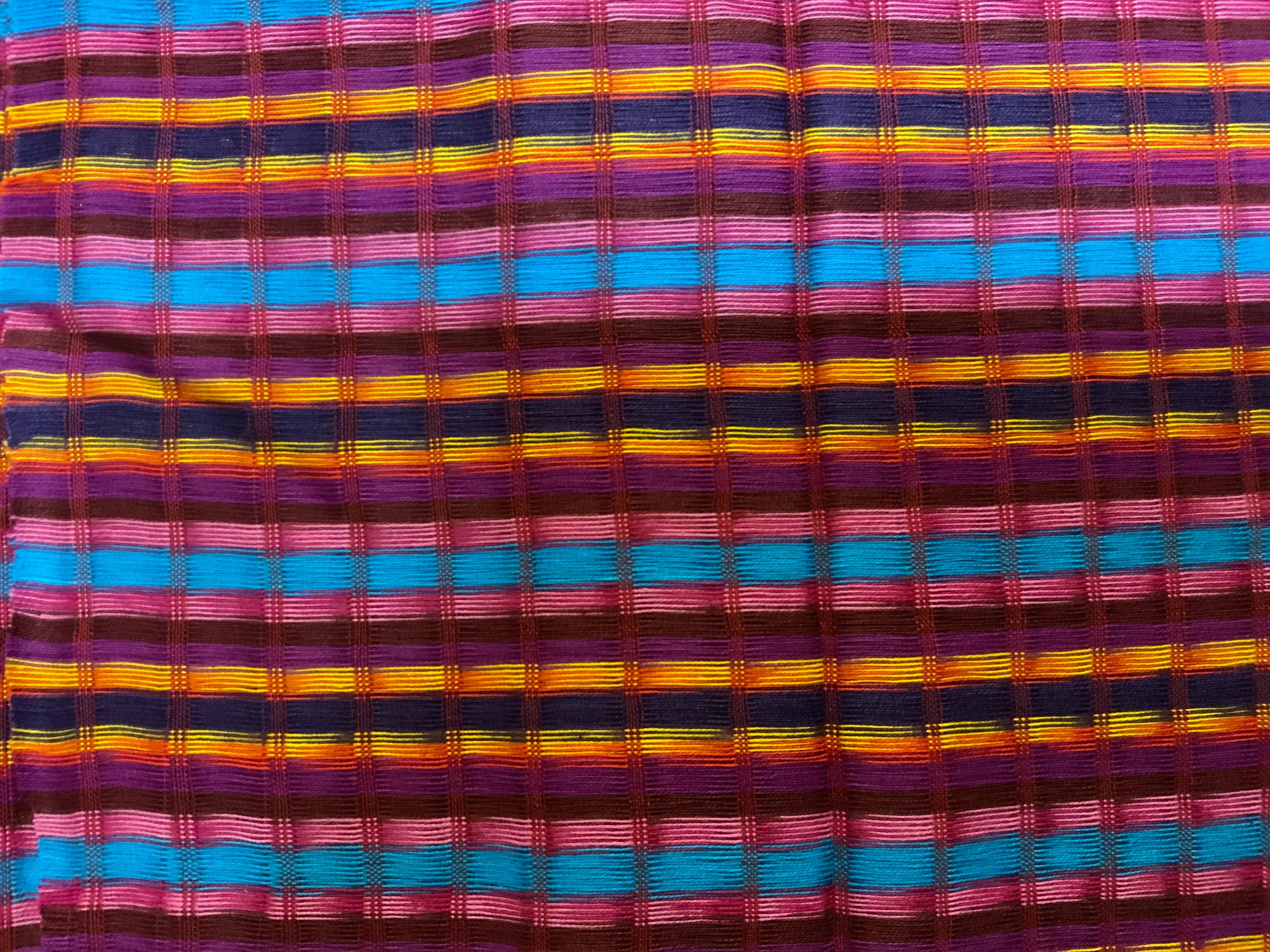 Guatemalan hand woven soft cotton scarf.  Approximately 12” x 53”