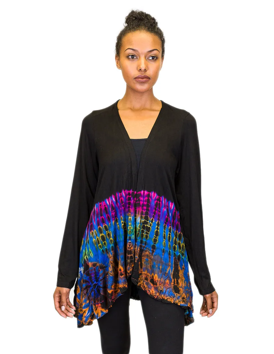 Half Tie Dye Relaxed Cardigan Purple