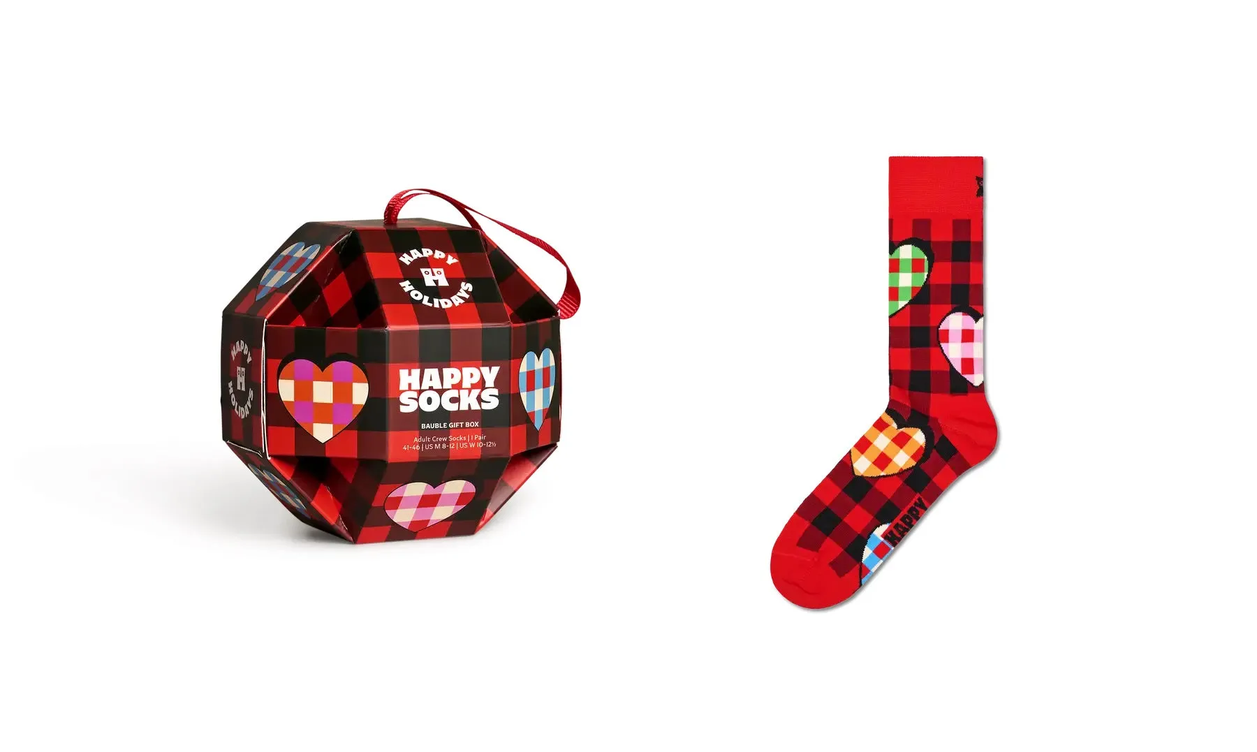 Happy Socks 'Bauble' Crew Christmas Sock Gift Boxed (1-Pair)