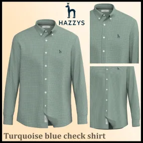 HAZZYS  |Button-down Other Plaid Patterns Street Style Long Sleeves