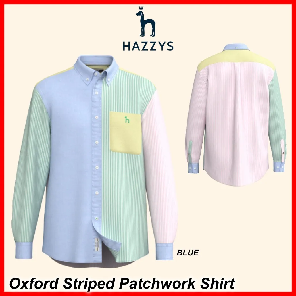 HAZZYS  |Button-down Street Style Long Sleeves Cotton Logo Shirts