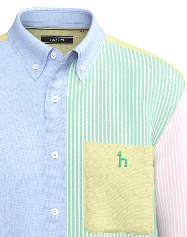 HAZZYS  |Button-down Street Style Long Sleeves Cotton Logo Shirts