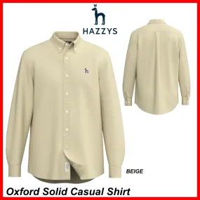 HAZZYS  |Button-down Street Style Long Sleeves Plain Cotton Logo