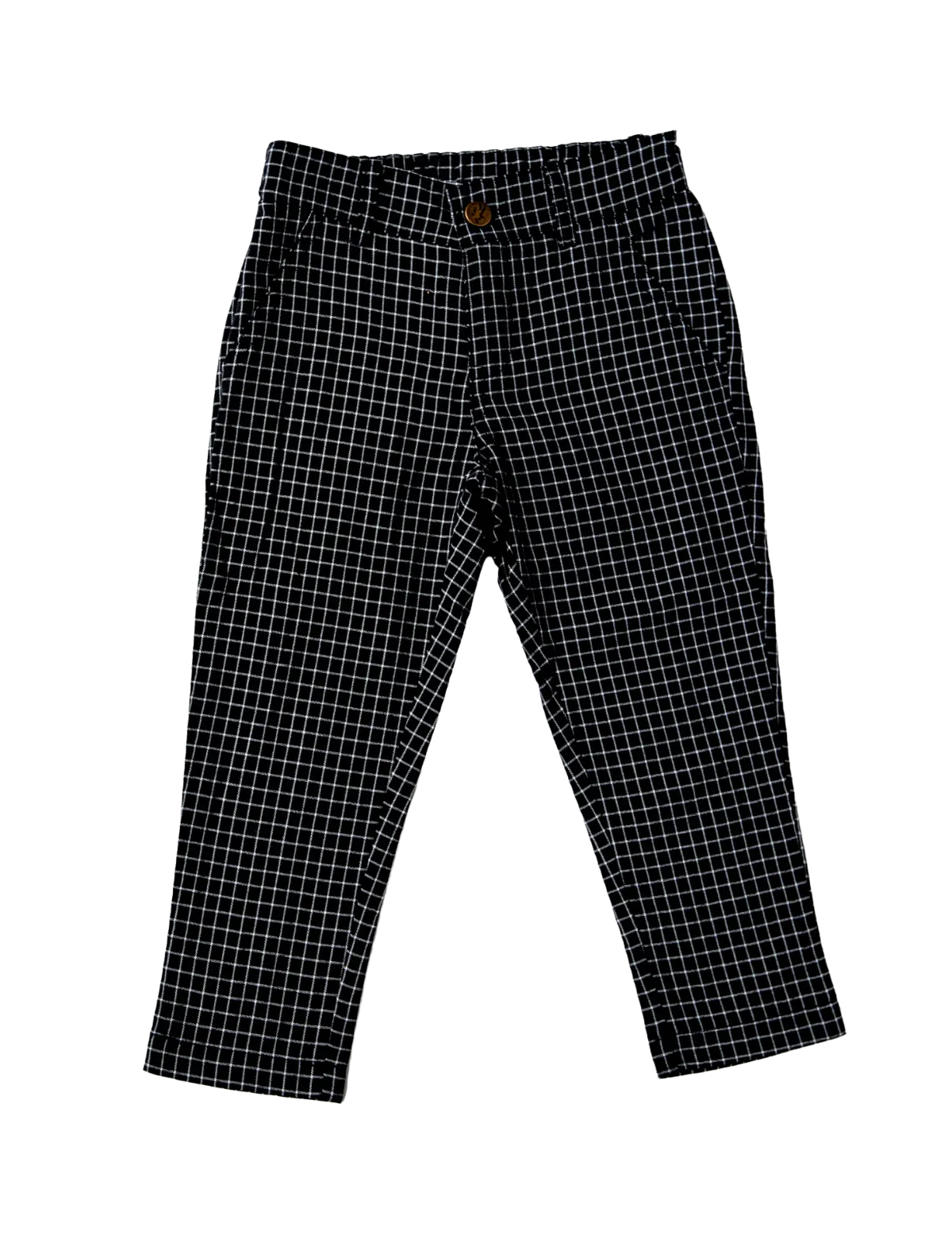 Henry Boys Check Trousers - Black Noir