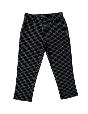 Henry Boys Check Trousers - Black Noir