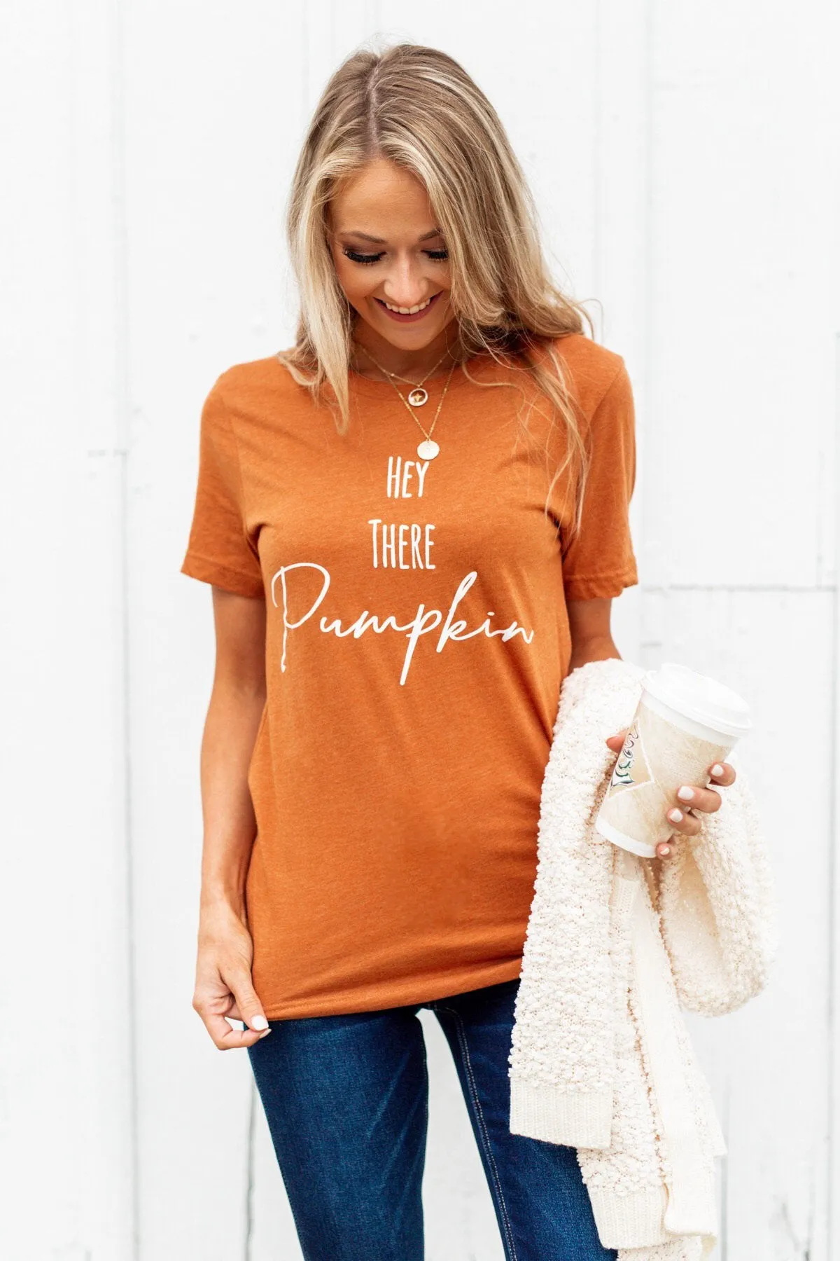 Hey There Pumpkin Graphic Tee- Copper