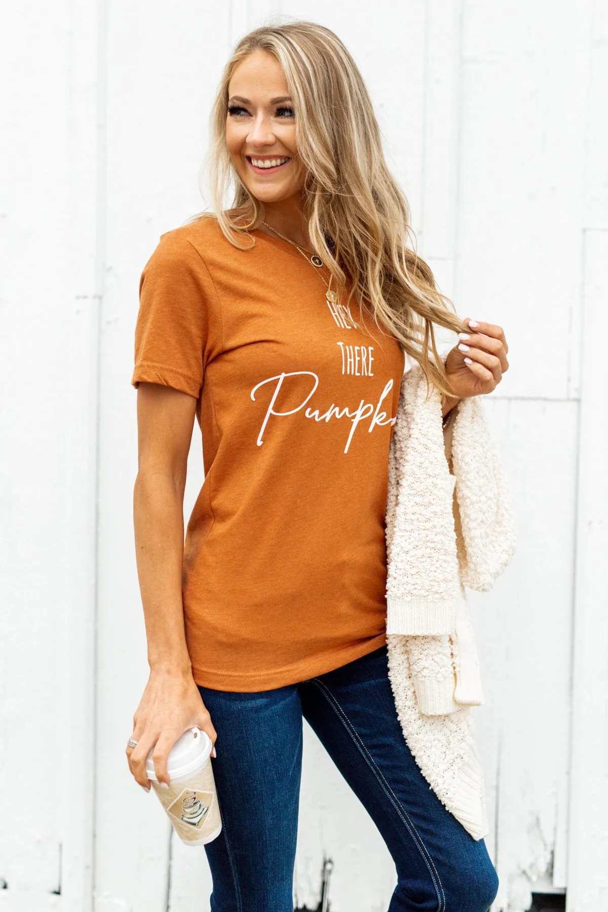 Hey There Pumpkin Graphic Tee- Copper