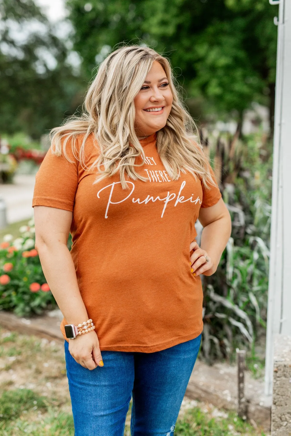 Hey There Pumpkin Graphic Tee- Copper