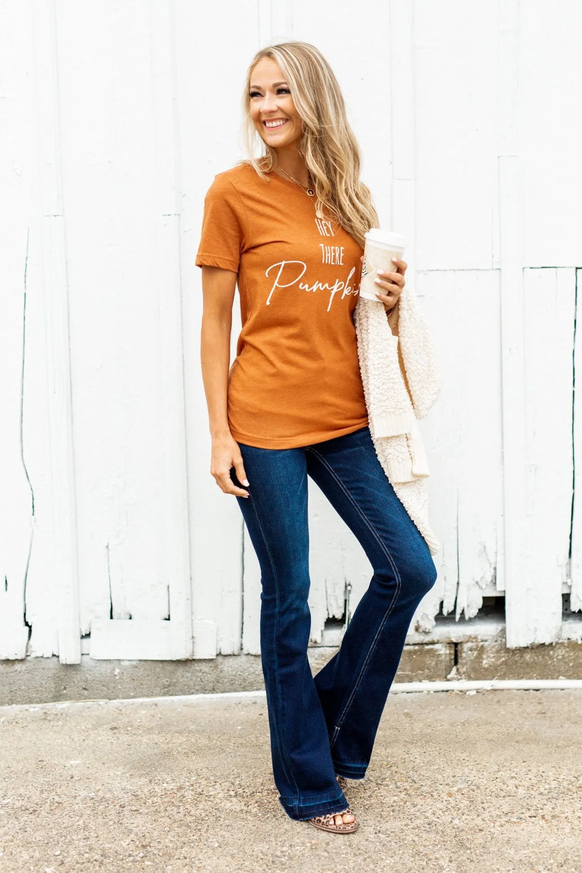 Hey There Pumpkin Graphic Tee- Copper