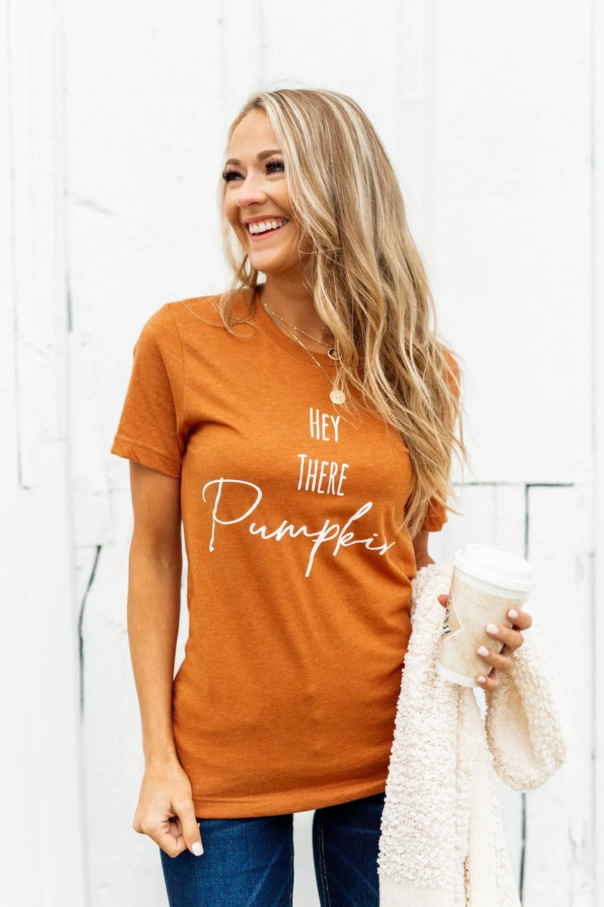 Hey There Pumpkin Graphic Tee- Copper