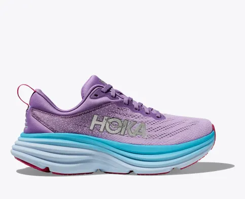 Hoka Women’s Bondi 8 Athletic Shoes-Chalk Violet/Pastel Lilac