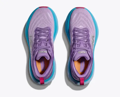 Hoka Women’s Bondi 8 Athletic Shoes-Chalk Violet/Pastel Lilac