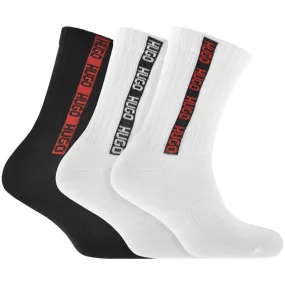 HUGO 3 Pack Rib Tape Socks