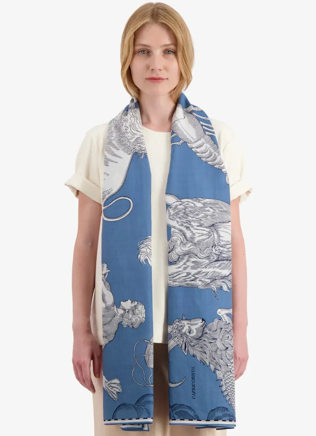 INOUI EDITIONS - 100 Astrologie Scarf in Denim Blue