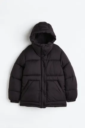 Insulated puffer jacket - Long sleeve - Regular length - Black - Ladies | H&M GB