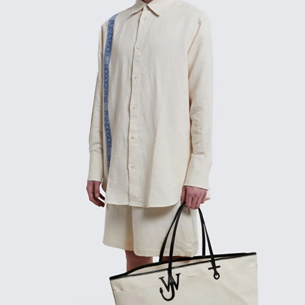 J W ANDERSON  |Button-down Unisex Linen Long Sleeves Plain Cotton Logo