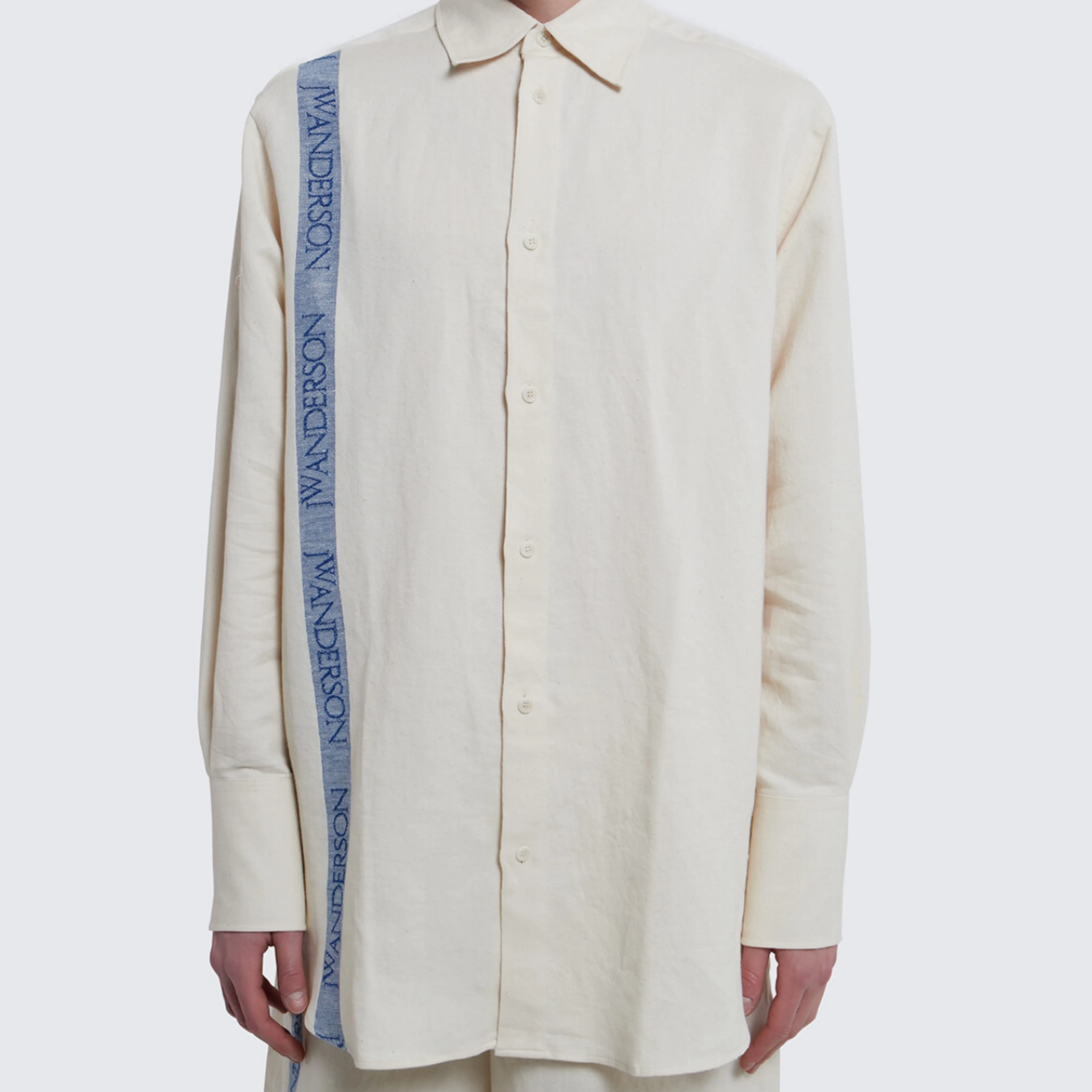 J W ANDERSON  |Button-down Unisex Linen Long Sleeves Plain Cotton Logo