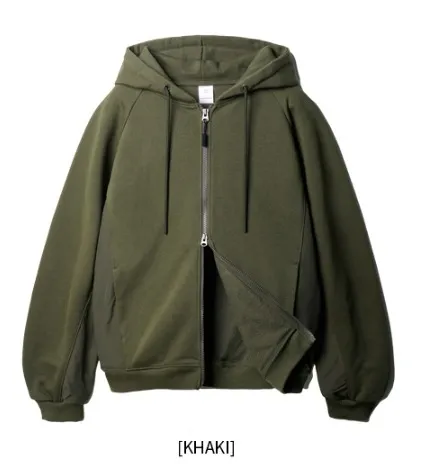 Jemut  |[JEMUT]★BLEND CURVE OVERFIT HEAVY HOOD ZIP-UP