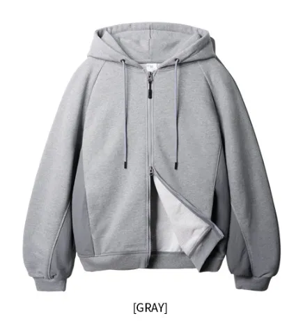 Jemut  |[JEMUT]★BLEND CURVE OVERFIT HEAVY HOOD ZIP-UP