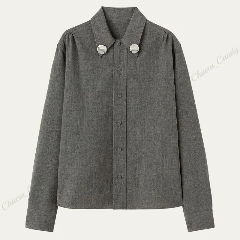 Jil Sander  |Button-down Wool Blended Fabrics Long Sleeves Plain