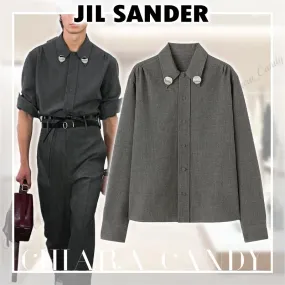 Jil Sander  |Button-down Wool Blended Fabrics Long Sleeves Plain