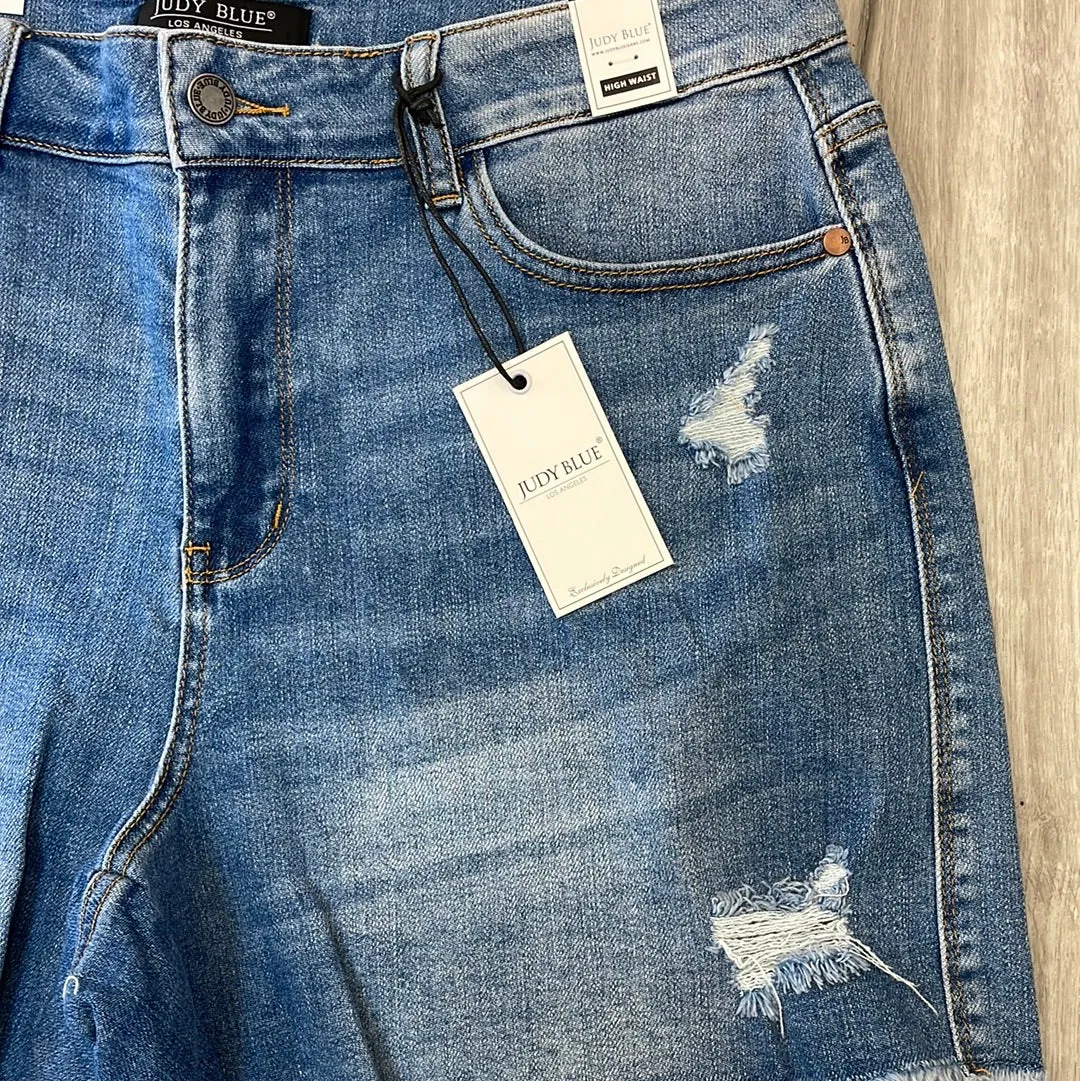 Judy Blue Hi Waist Distressed Shorts