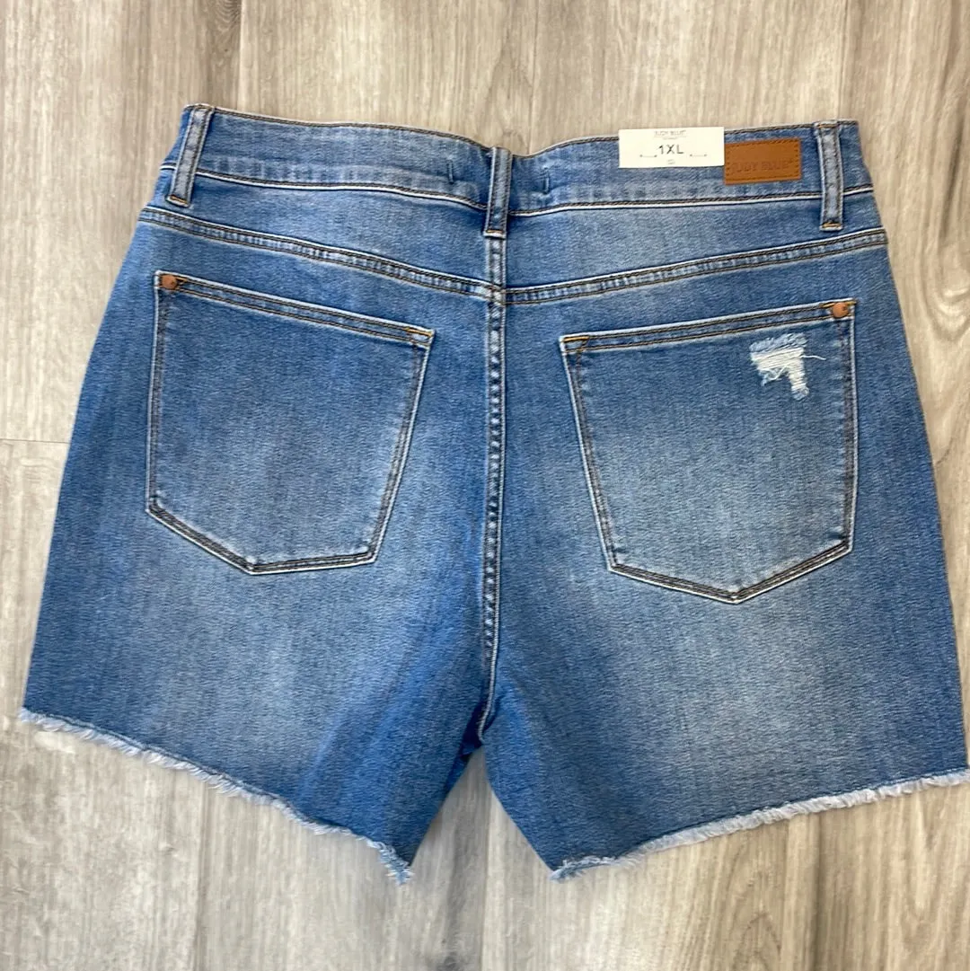 Judy Blue Hi Waist Distressed Shorts