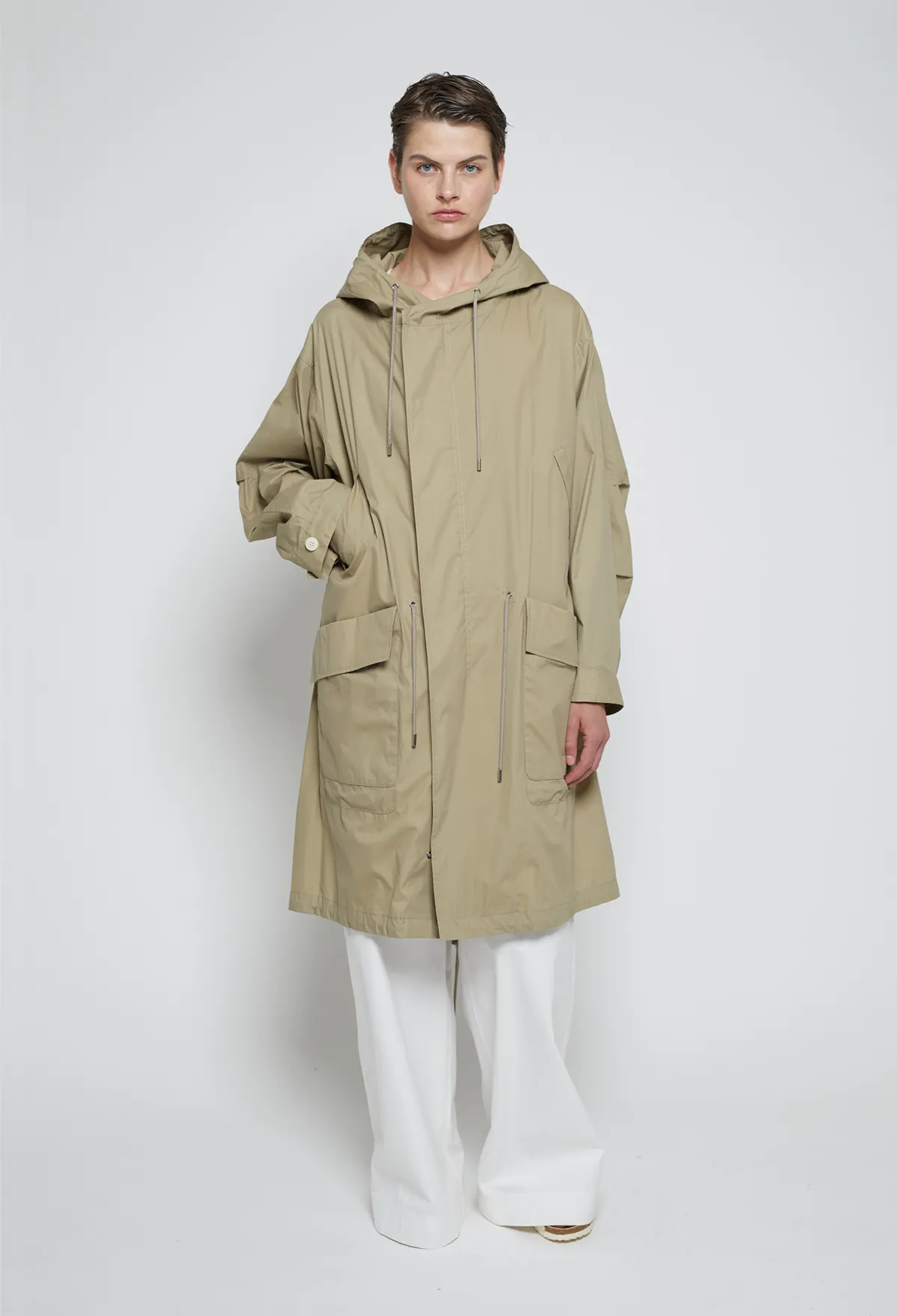 Julia Jentzsch Billie Light Technical Outerwear Hooded Military Style Parka - Dark Beige