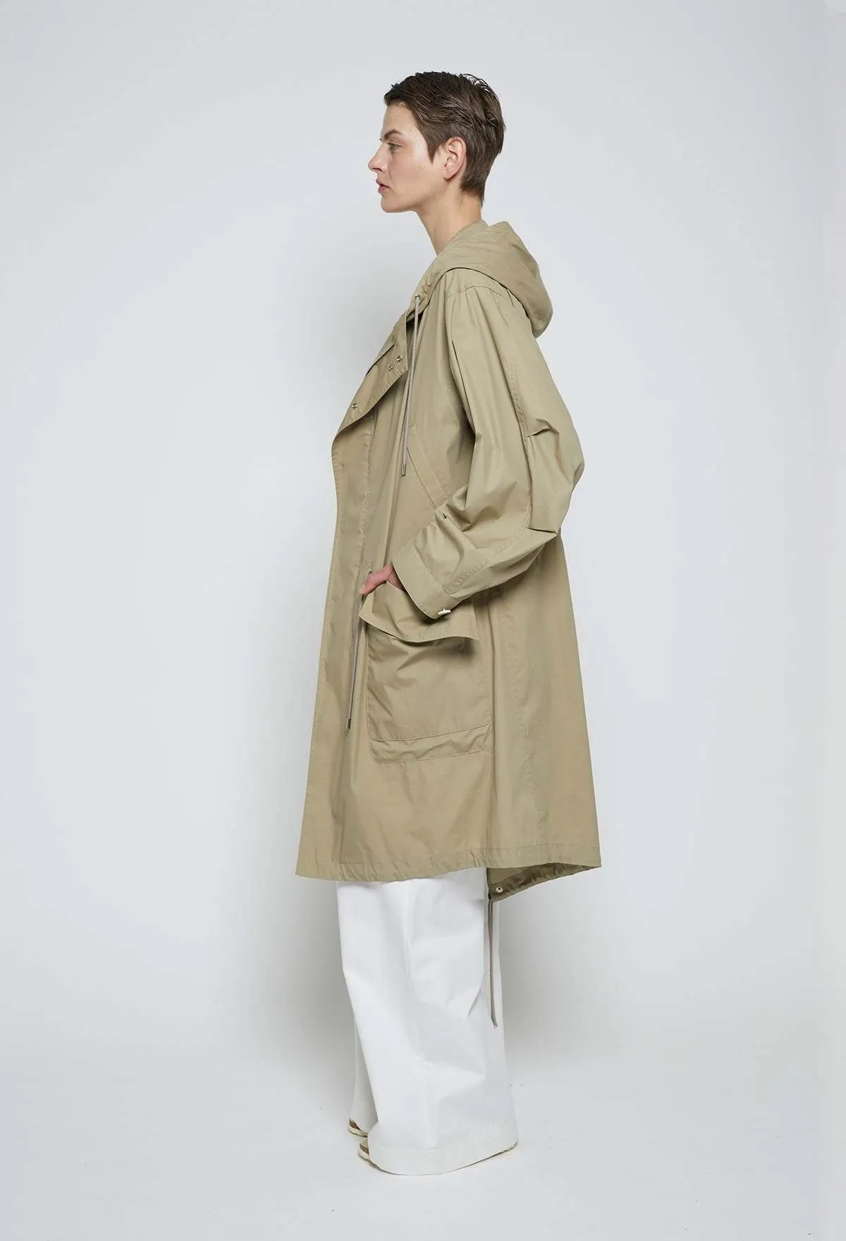 Julia Jentzsch Billie Light Technical Outerwear Hooded Military Style Parka - Dark Beige