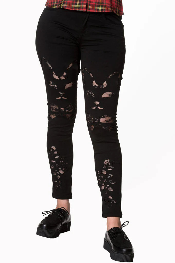 Keza Trousers Distressed Blk