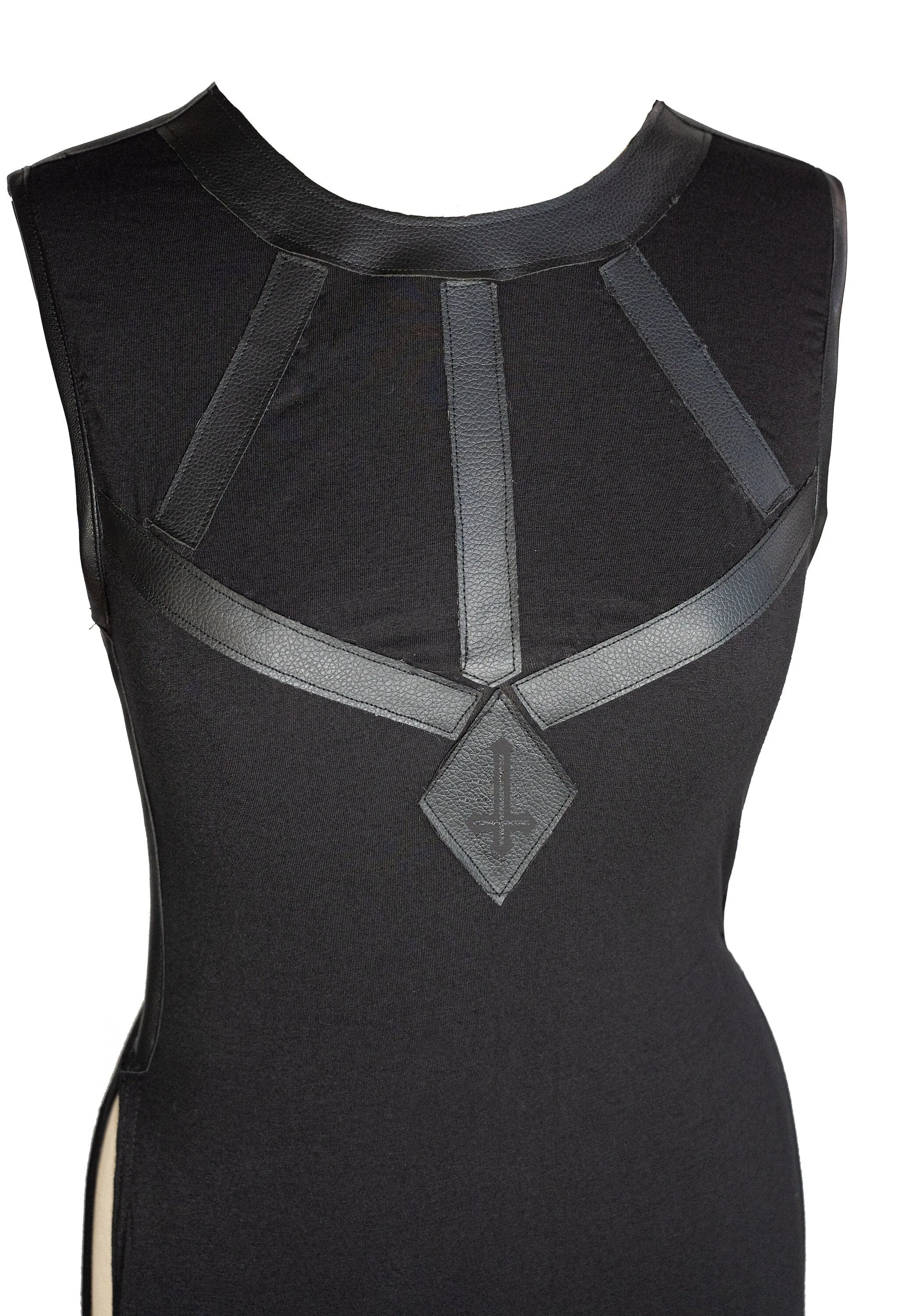 Leather harness laser engraved amulet tunic warrior dress | Unisex