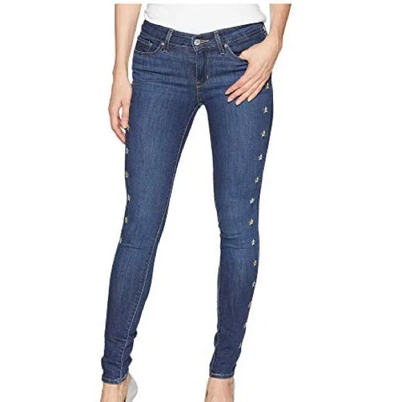 Levi Strauss & Co 711 Skinny Jeans with Stars