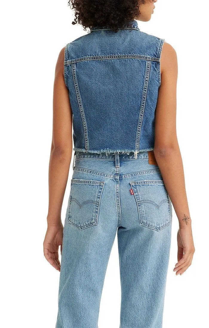 Levi's Denim Slim Cropped Vest