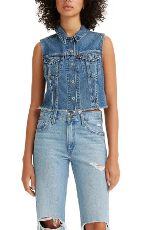 Levi's Denim Slim Cropped Vest