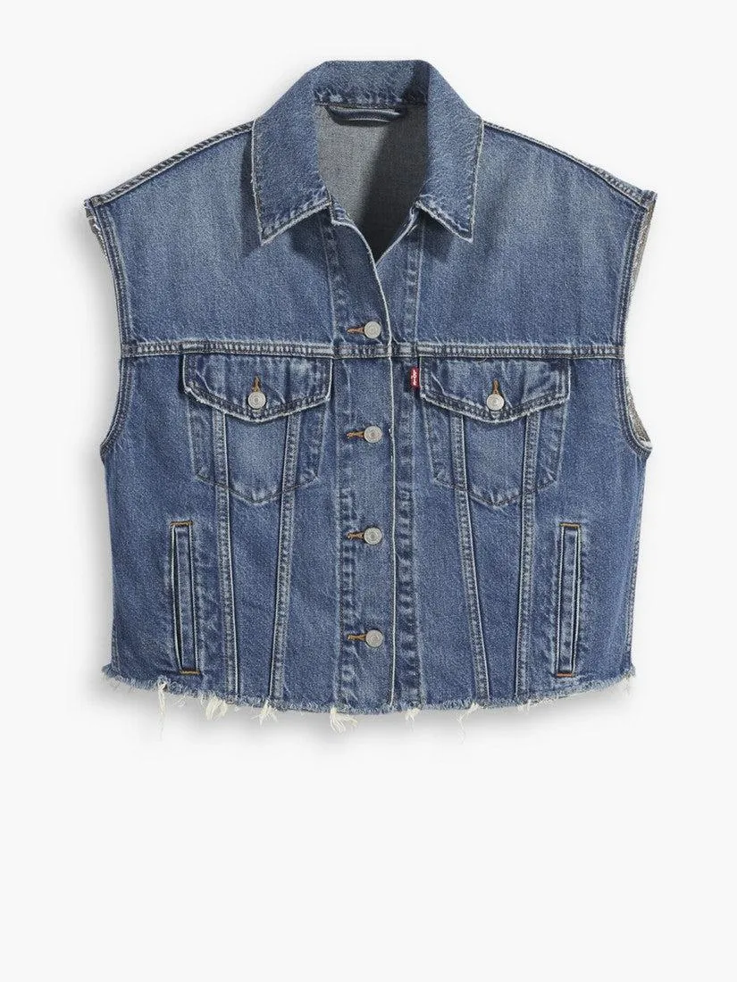 Levi's Denim Slim Cropped Vest