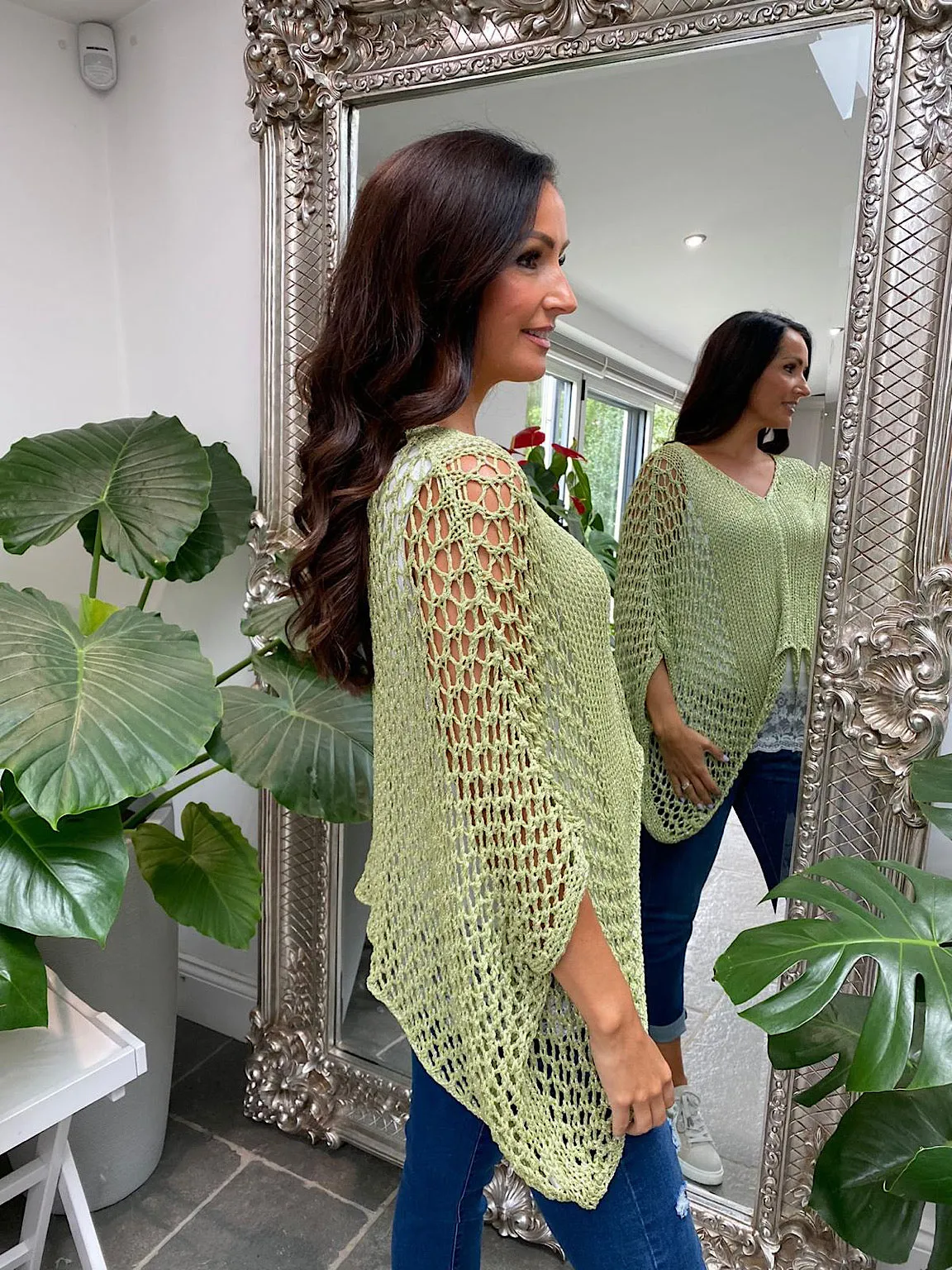 Lime Lurex Loose Knit Kimmy