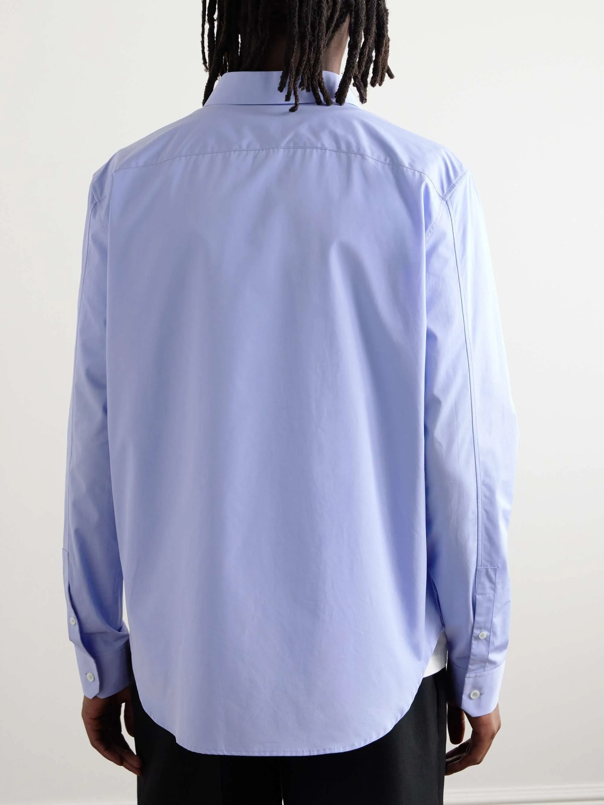 LOEWE  |Button-down Street Style Long Sleeves Plain Cotton Logo