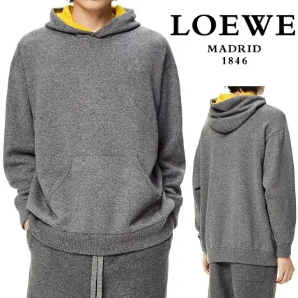 LOEWE  |Unisex Street Style Long Sleeves Plain Cotton Logo Luxury