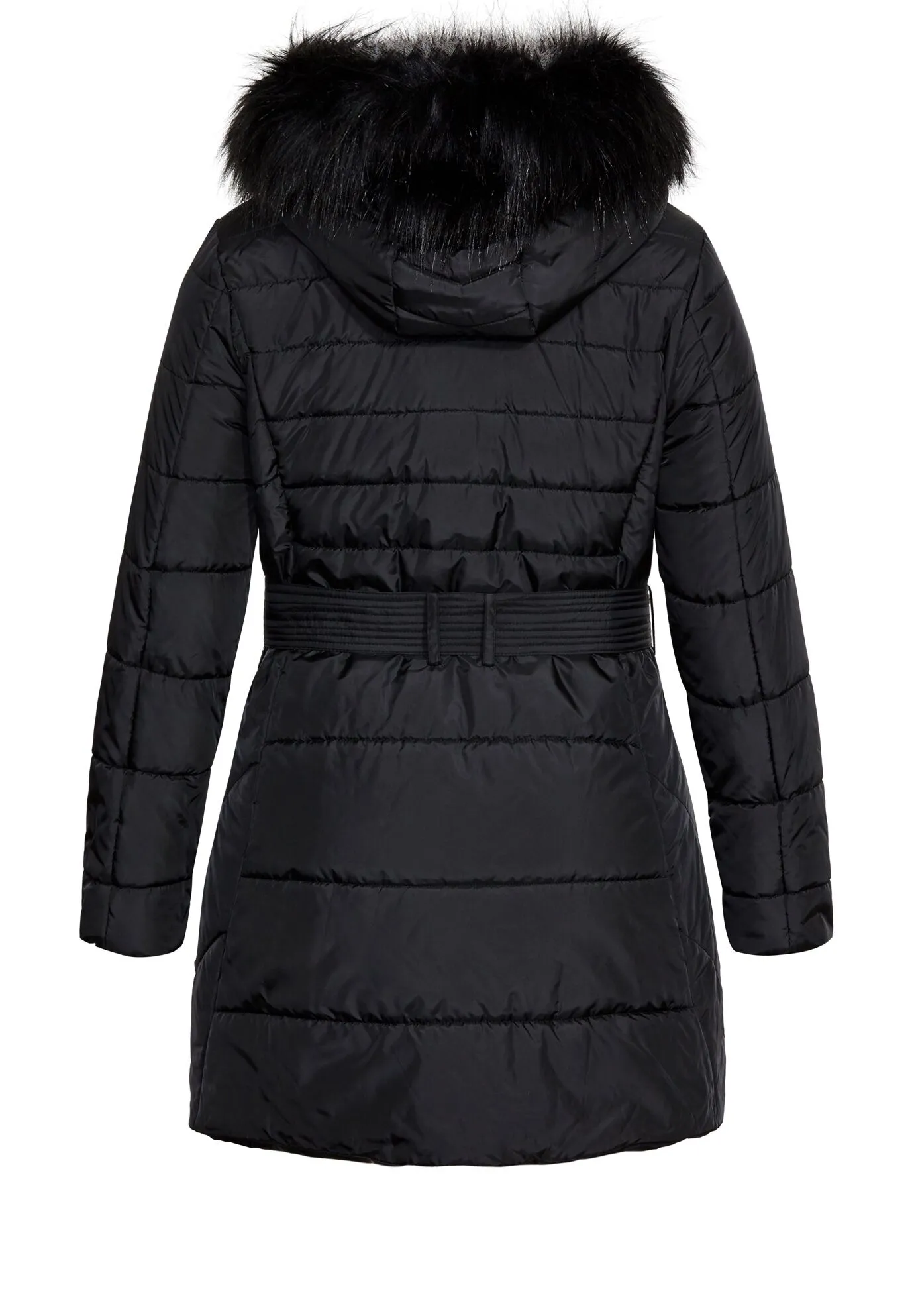 Longline Puffer Jacket - black