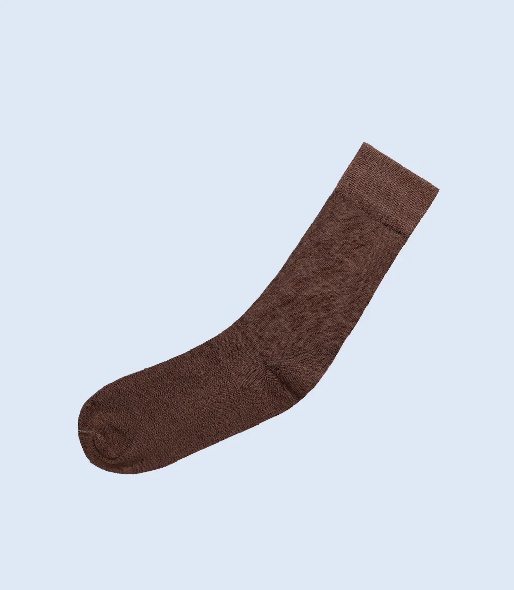 MA0566-BROWN-Mid-calf Socks For Men