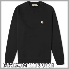 MAISON KITSUNE  |Crew Neck Street Style Long Sleeves Logo