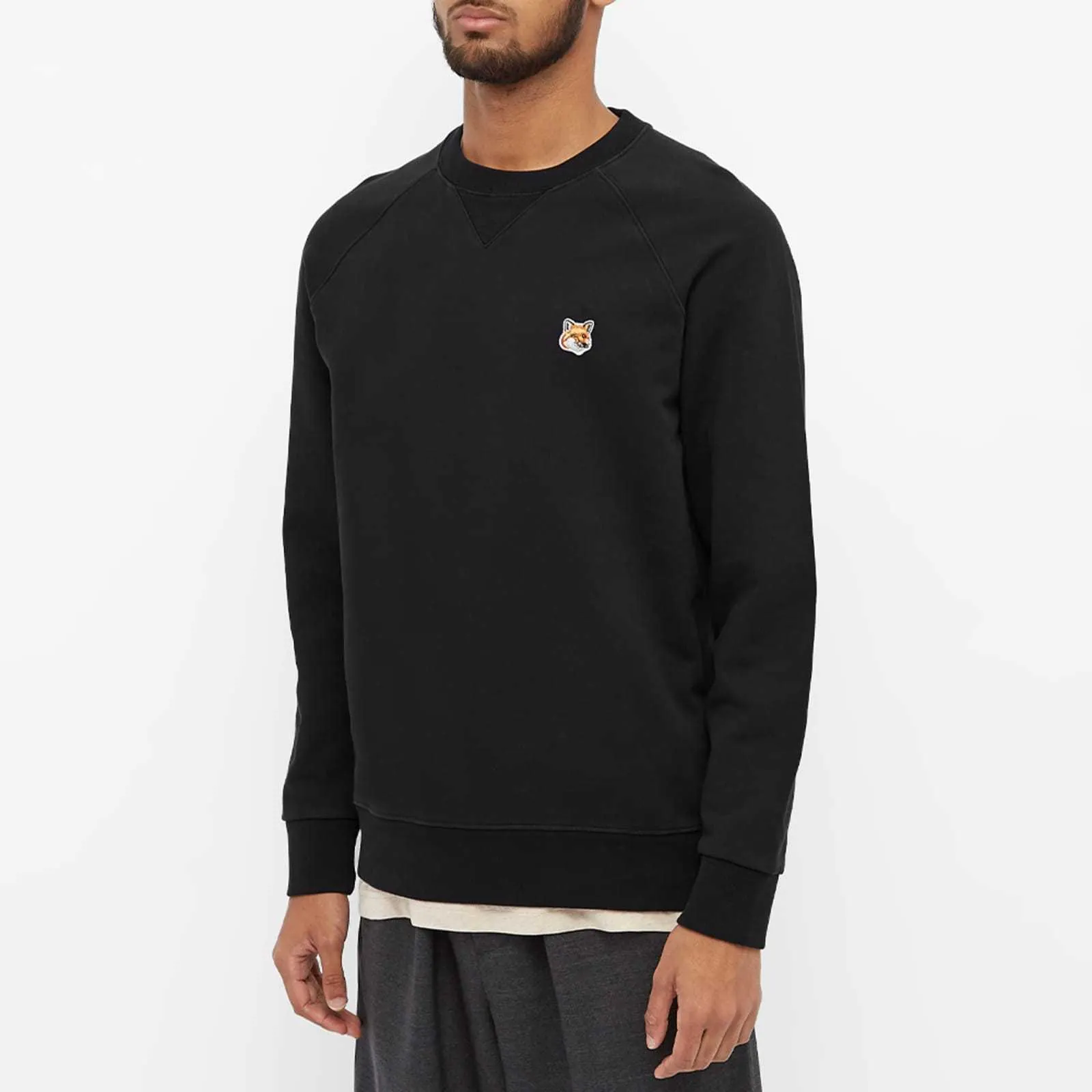 MAISON KITSUNE  |Crew Neck Street Style Long Sleeves Logo