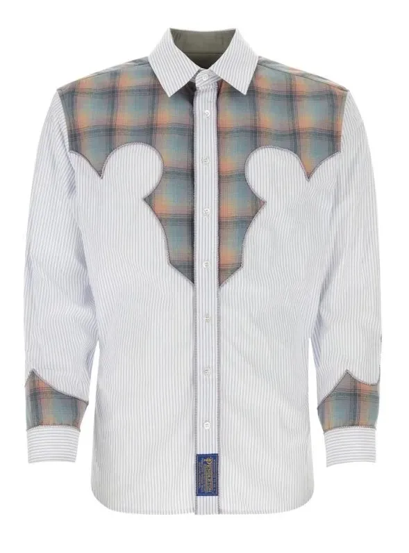 Maison Margiela  |Button-down Stripes Other Plaid Patterns Long Sleeves Cotton